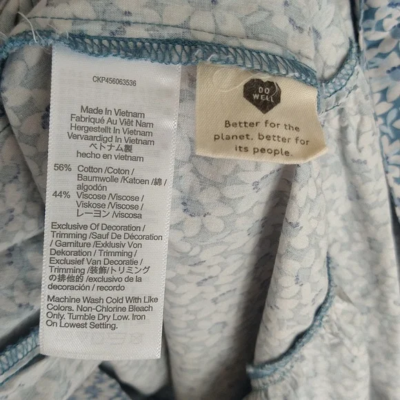 Madewell Lucie Elbow-Sleeve Smocked Midi Dress In Sunflower Field Ocean Blue - Picture 15 of 15